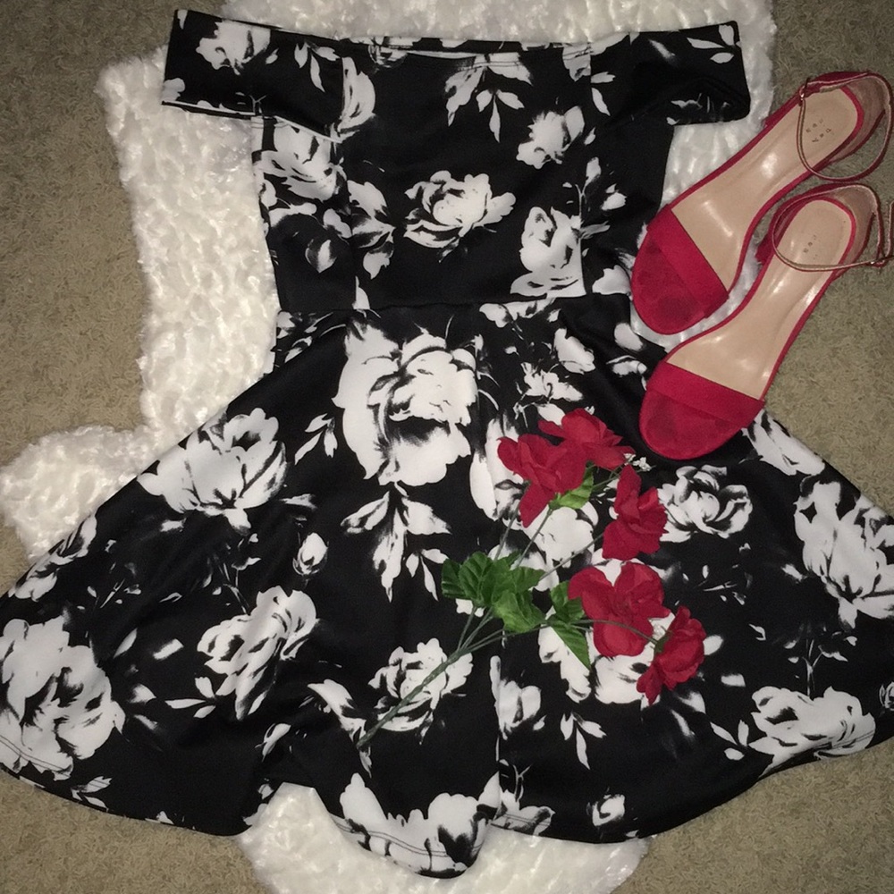Off shoulder skater dress